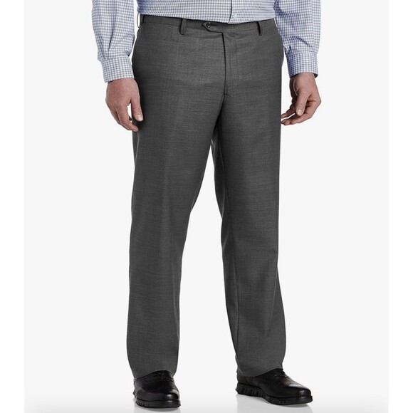 Shaquille O’Neal XLG Gray Plaid Men's Stretch Classic Fit Suit Pants 48W-32L - Picture 1 of 14